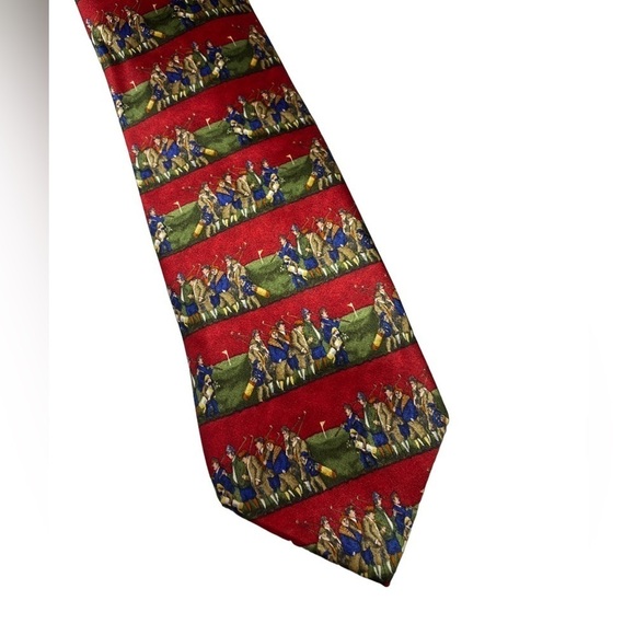 Guy Buffet Old Fashioned Golfers 100% Silk Tie mens necktie - Picture 1 of 5